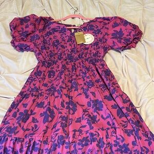 Umgee Pink and Purple Floral Dress